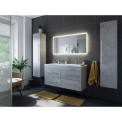 Posseik Badmöbelset Argos Beton Inkl. LED Spiegel Mit Touch-Funktion EEK: F