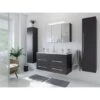 Posseik Badmöbelset Argos 4-tlg. Inkl. Spiegelschrank Anthrazit Seidenglanz