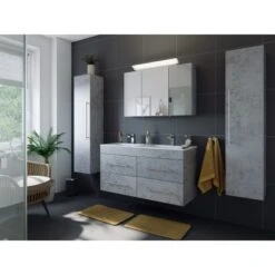 Posseik Badmöbelset Argos 4-tlg. Inkl. Spiegelschrank Beton