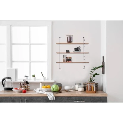 Mirrors & More Metall-Wandregal Ella Mit Holz 60 Cm X 62 Cm X 14,5 Cm – Bild 6