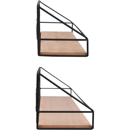 Mirrors & More Metall-Wandregal-Set Yvonne Mit Holz â Bild 3