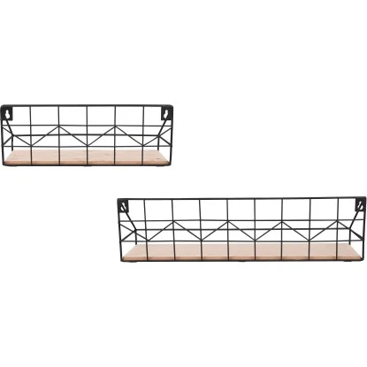 Mirrors & More Metall-Wandregal-Set Yvonne Mit Holz â Bild 4