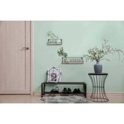 Mirrors & More Metall-Wandregal-Set Yvonne Mit Holz â Bild 8