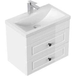 Posseik Badmöbel-Set Portus SlimLine HxBxT: 52 Cm X 60 Cm X 36 Cm Weiß Hochglanz