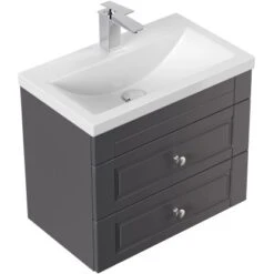 Posseik Badmöbel-Set Portus SlimLine H X B X T: 52 Cm X 60 Cm X 36 Cm Anthrazit