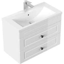 Posseik Badmöbel-Set Portus SlimLine HxBxT: 51 Cm X 70 Cm X 36 Cm Weiß Hochglanz