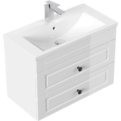 Posseik Badmöbel-Set Portus SlimLine HxBxT: 51 Cm X 70 Cm X 36 Cm Weiß Hochglanz