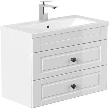 Posseik Badmöbel-Set Portus SlimLine HxBxT: 51 Cm X 70 Cm X 36 Cm Weiß Hochglanz – Bild 3