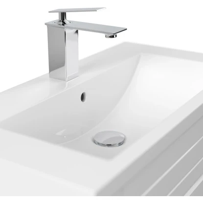 Posseik Badmöbel-Set Portus SlimLine HxBxT: 51 Cm X 70 Cm X 36 Cm Weiß Hochglanz – Bild 5