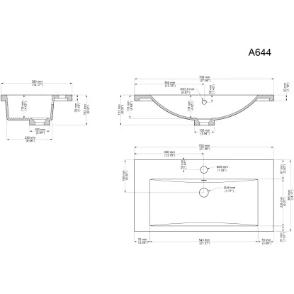 Posseik Badmöbel-Set Portus SlimLine HxBxT: 51 Cm X 70 Cm X 36 Cm Weiß Hochglanz – Bild 7