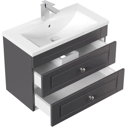 Posseik Badmöbel-Set Portus SlimLine H X B X T: 51 Cm X 70 Cm X 36 Cm Anthrazit – Bild 2