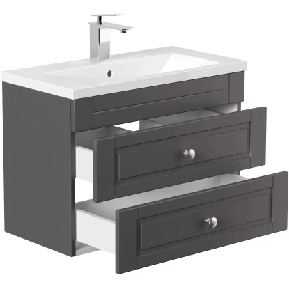 Posseik Badmöbel-Set Portus SlimLine H X B X T: 51 Cm X 70 Cm X 36 Cm Anthrazit – Bild 4