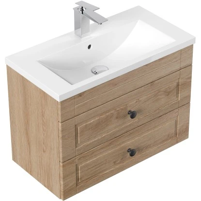 Posseik Badmöbel-Set Portus SlimLine H X B X T: 51 Cm X 70 Cm X 36 Cm Eiche Hell