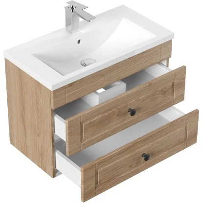 Posseik Badmöbel-Set Portus SlimLine H X B X T: 51 Cm X 70 Cm X 36 Cm Eiche Hell – Bild 2