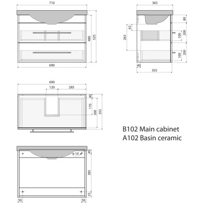 Posseik Badmöbel-Set Portus SlimLine H X B X T: 51 Cm X 70 Cm X 36 Cm Eiche Hell – Bild 6