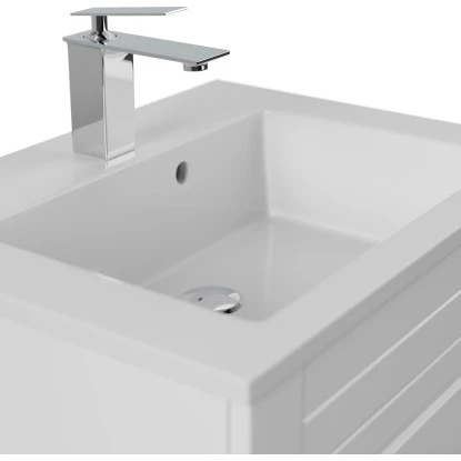 Posseik Badmöbel-Set Apollo H X B X T: 56 Cm X 60 Cm X 46 Cm Weiß Hochglanz – Bild 5