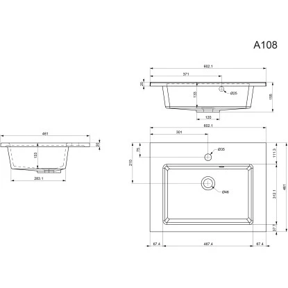 Posseik Badmöbel-Set Apollo H X B X T: 56 Cm X 60 Cm X 46 Cm Weiß Hochglanz – Bild 6