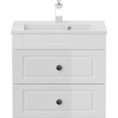 Posseik Badmöbel-Set Apollo H X B X T: 56 Cm X 60 Cm X 46 Cm Weiß Hochglanz – Bild 8