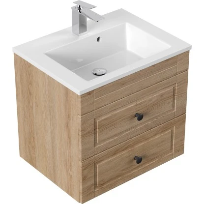 Posseik Badmöbel-Set Apollo H X B X T: 56 Cm X 60 Cm X 46 Cm Eiche Hell