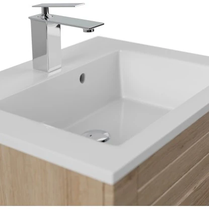 Posseik Badmöbel-Set Apollo H X B X T: 56 Cm X 60 Cm X 46 Cm Eiche Hell – Bild 5