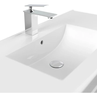 Posseik Badmöbel-Set Homeline H X B X T: 56 Cm X 101 Cm X 46,5 Cm Weiß Hochglanz – Bild 5