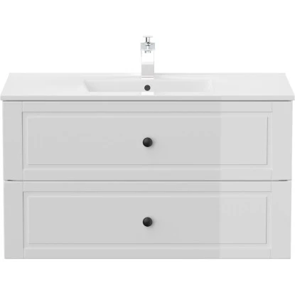 Posseik Badmöbel-Set Homeline H X B X T: 56 Cm X 101 Cm X 46,5 Cm Weiß Hochglanz – Bild 6