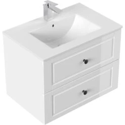 Posseik Badmöbel-Set Homeline H X B X T: 54 Cm X 72 Cm X 46,5 Cm Weiß Hochglanz