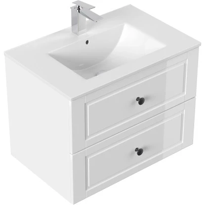 Posseik Badmöbel-Set Homeline H X B X T: 54 Cm X 72 Cm X 46,5 Cm Weiß Hochglanz