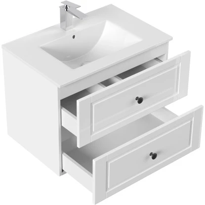 Posseik Badmöbel-Set Homeline H X B X T: 54 Cm X 72 Cm X 46,5 Cm Weiß Hochglanz – Bild 2