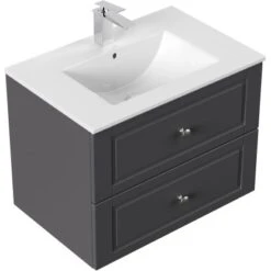 Posseik Badmöbel-Set Homeline H X B X T: 54 Cm X 72 Cm X 46,5 Cm Anthrazit