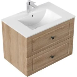 Posseik Badmöbel-Set Homeline H X B X T: 54 Cm X 72 Cm X 46,5 Cm Eiche Hell