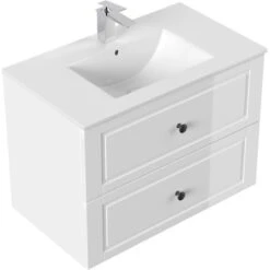 Posseik Badmöbel-Set Homeline H X B X T: 61 Cm X 81 Cm X 46,5 Cm Weiß Hochglanz