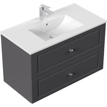 Posseik Badmöbel-Set Homeline H X B X T: 56 Cm X 91 Cm X 46,5 Cm Anthrazit – Bild 3