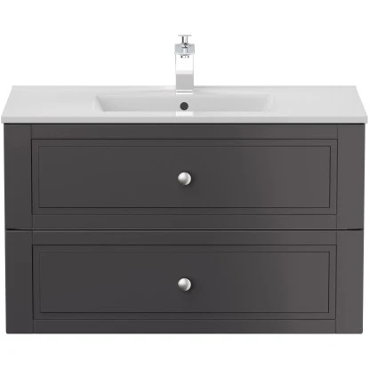 Posseik Badmöbel-Set Homeline H X B X T: 56 Cm X 91 Cm X 46,5 Cm Anthrazit – Bild 6