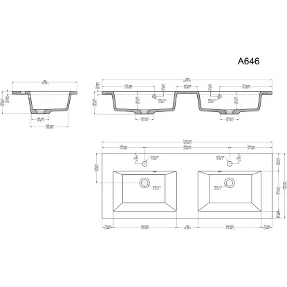 Posseik Badmöbel-Set Argos + Doppel-Waschbecken H60 X B120 X T46 Cm Weiß Hochgl. – Bild 7