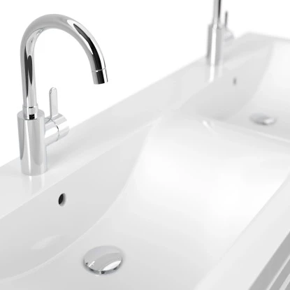 Posseik Badmöbel-Set Aurelion XL + Doppelwaschbecken 57 X 143 X 51 Cm Weiß HoGl. – Bild 5