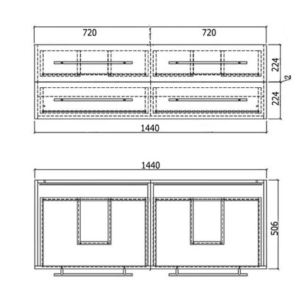 Posseik Badmöbel-Set Aurelion XL + Doppelwaschbecken 57 X 143 X 51 Cm Weiß HoGl. – Bild 7