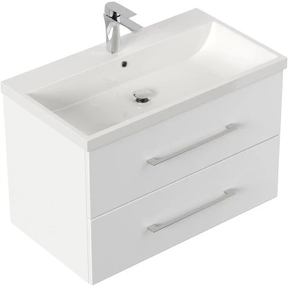 Posseik Badmöbel-Set Piano Weiß Matt 80 Cm 3-teilig – Bild 11