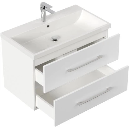 Posseik Badmöbel-Set Piano Weiß Matt 80 Cm 3-teilig – Bild 12