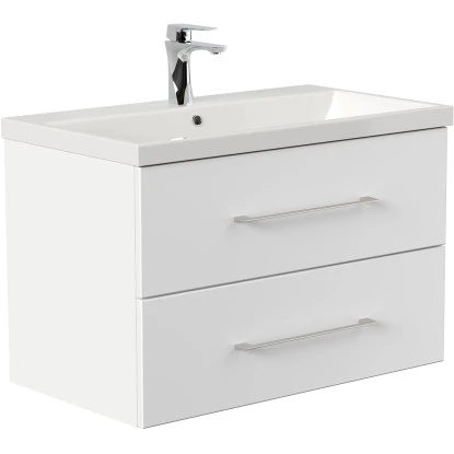 Posseik Badmöbel-Set Piano Weiß Matt 80 Cm 3-teilig – Bild 2