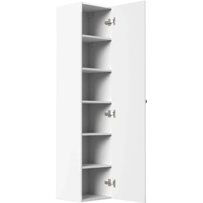 Posseik Badezimmer Hochschrank Cottage HxBxT: 150 X 30 X 35 Cm Weiß Hochglanz – Bild 2