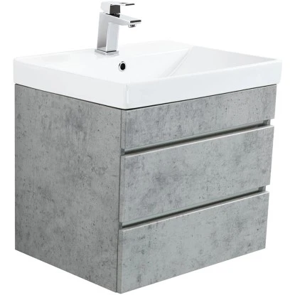 Posseik Waschplatz Amilia H 58 X B 60 X T 48 Cm Beton Schubladen Grifflos