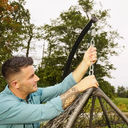 Home Deluxe Hängesessel Cielo Polyrattan Grau – Bild 8