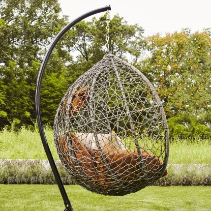 Home Deluxe Hängesessel Cielo Polyrattan Grau – Bild 7