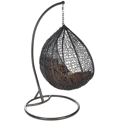 Home Deluxe Hängesessel Cielo Polyrattan Grau – Bild 4