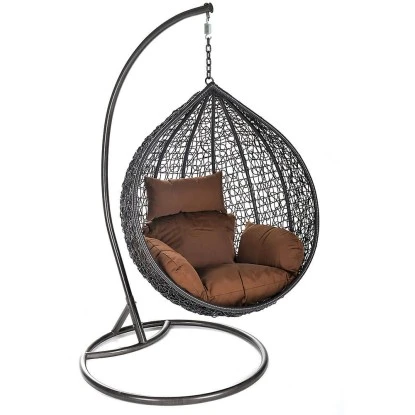 Home Deluxe Hängesessel Cielo Polyrattan Grau