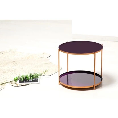 Kayoom Beistelltisch Tessa Lila-Gold 40 Cm X 50 Cm – Bild 3