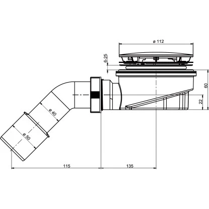 Ablaufgarnitur Tasso SF60 Für Duschwannen Ø 90 Inkl. Verchromter Abdeckung – Bild 2
