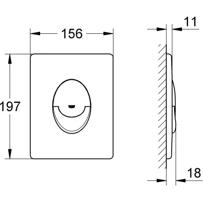 Grohe QuickFix WC-Betätigung Start Chrom – Bild 2