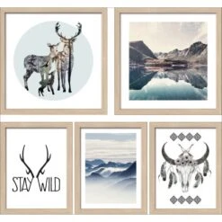 Bild Mit Rahmen Anonymus 5er-Set Nature Motives II 54 Cm X 54 Cm